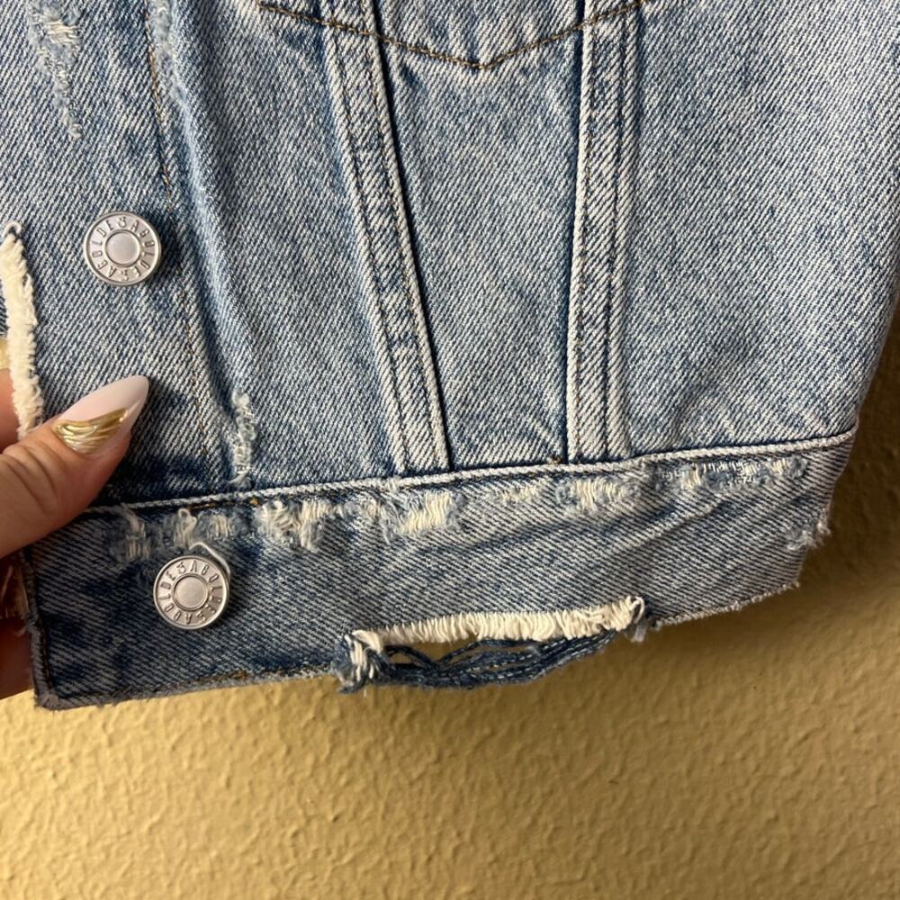 AGOLDE Leo Sleeveless Distressed Denim Vest Size M - Picture 5 of 7